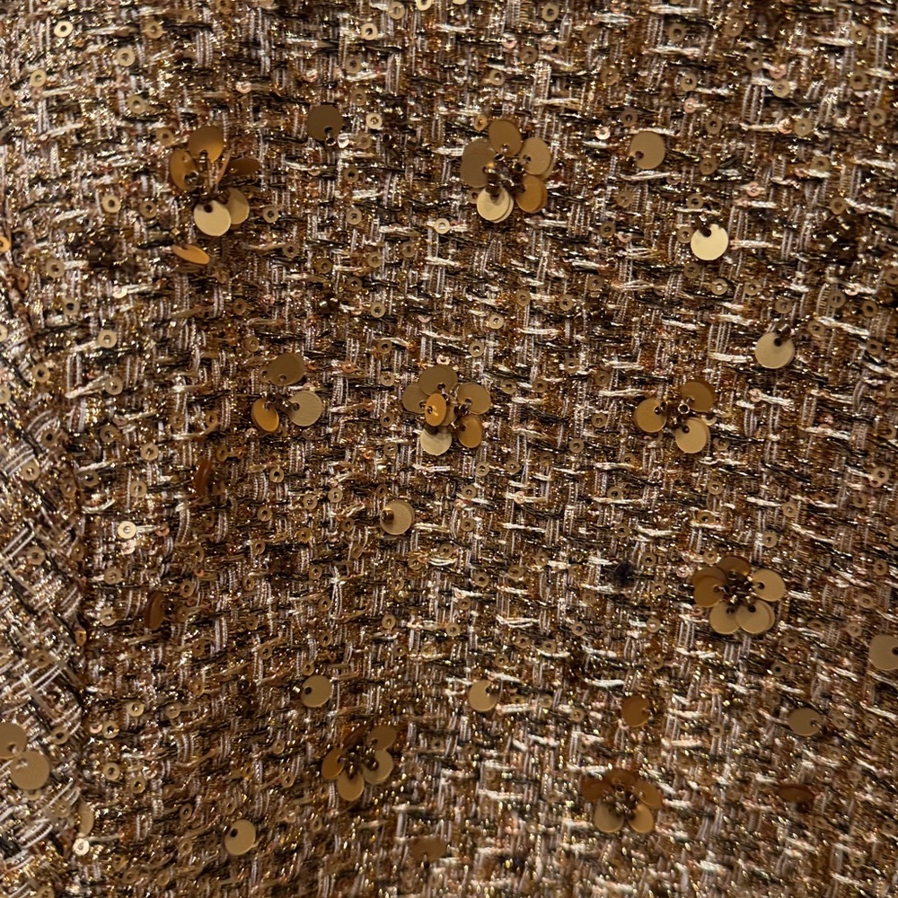 Zara Bloggers favorite! Elegant oversized Gold Women's Sequin Jacket - Picture 7 of 12